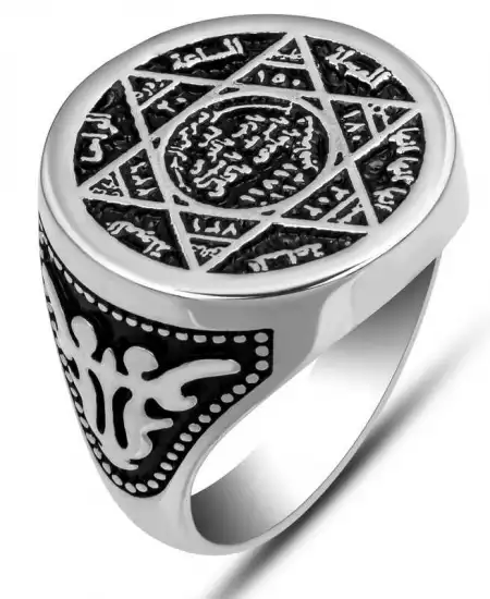 Gümüş Süleyman Mührü Erkek Yüzük