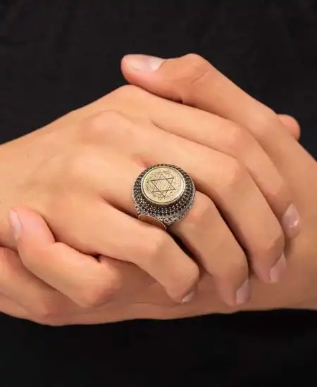 Gümüş Süleyman Mührü Erkek Yüzük