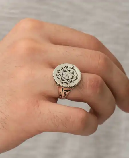 Gümüş Süleyman Mührü Erkek Yüzük