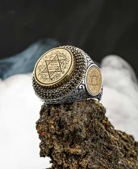 Gümüş Süleyman Mührü Erkek Yüzük