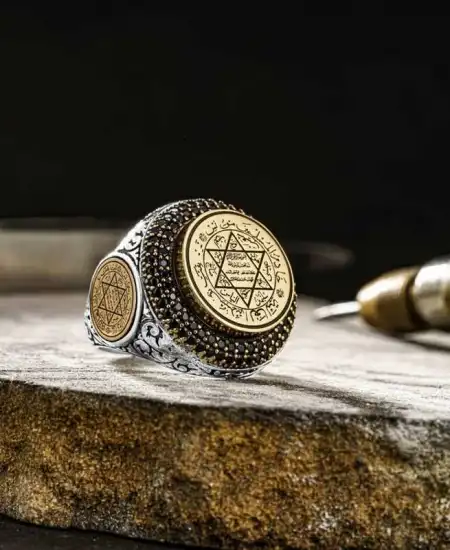 Gümüş Süleyman Mührü Erkek Yüzük