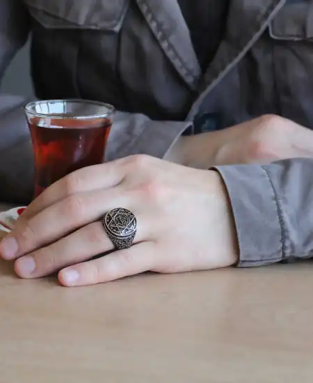 Gümüş Süleyman Peygamber Mührü Erkek Yüzük