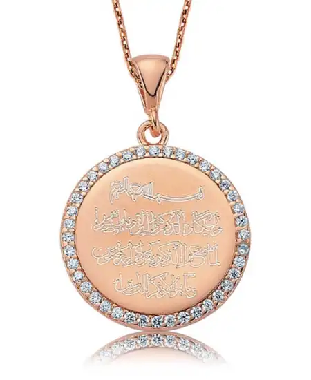 Gümüş Taşlı Nazar Duası Bayan Kolye