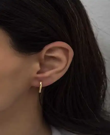 Gümüş Taşsız Kalp Bayan Küpe