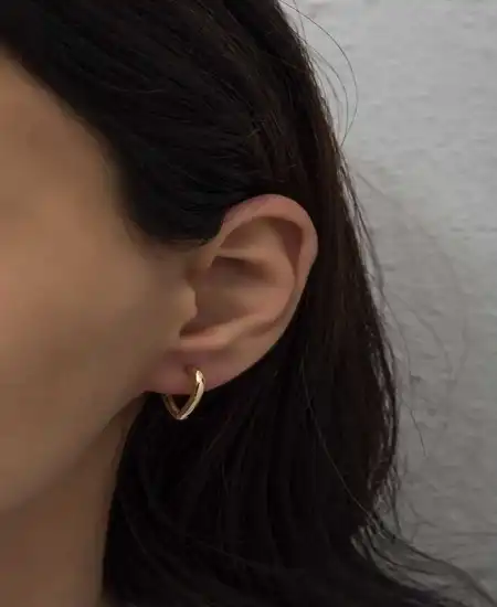 Gümüş Taşsız Kalp Bayan Küpe