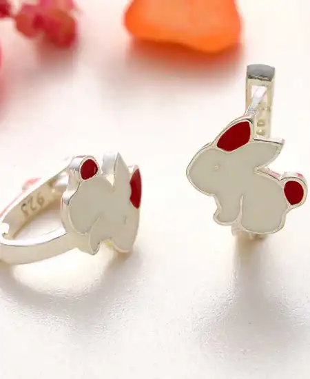 Gümüş Tavşan Çocuk Küpesi