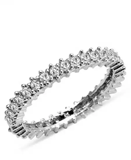 Gümüş Tek Sıra Tamtur Bayan Alyans Yüzük