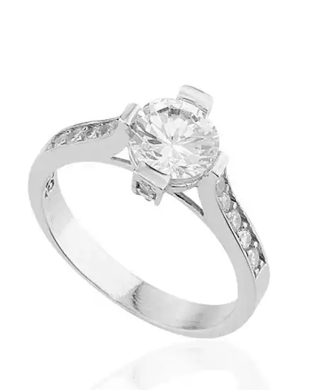 Gümüş Tek Taş Bayan Yüzük