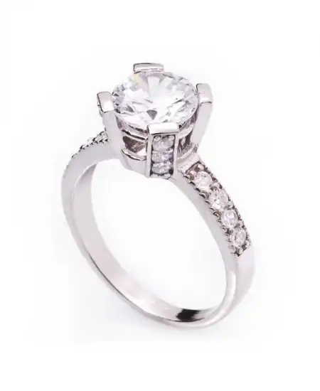 Gümüş Tek Taş Bayan Yüzük