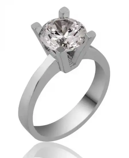 Gümüş Tek Taş Bayan Yüzük