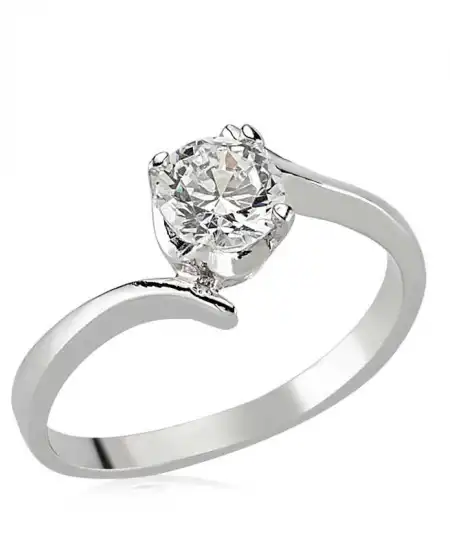 Gümüş Tek Taş Bayan Yüzük