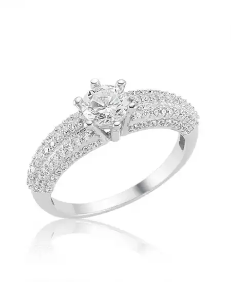 Gümüş Tek Taş Bayan Yüzük