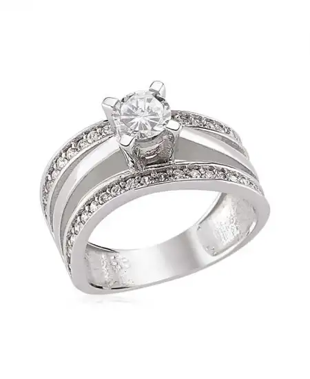 Gümüş Tek Taş Bayan Yüzük