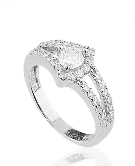 Gümüş Tek Taş Bayan Yüzük