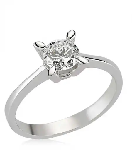 Gümüş Tek Taş Bayan Yüzük