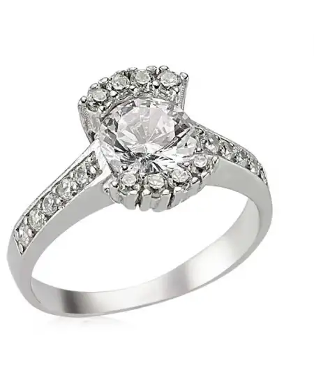 Gümüş Tek Taş Bayan Yüzük