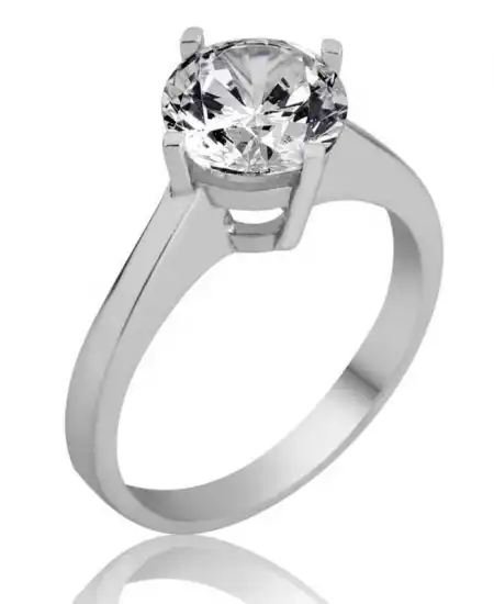 Gümüş Tek Taş Bayan Yüzük