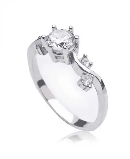 Gümüş Tek Taş Bayan Yüzük