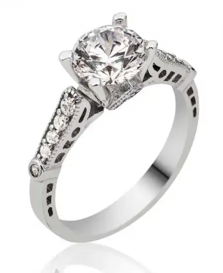 Gümüş Tek Taş Bayan Yüzük