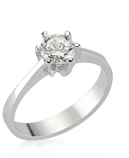 Gümüş Tek Taş Bayan Yüzük