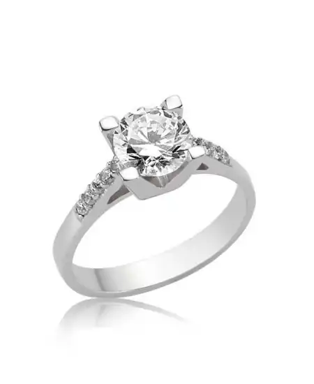 Gümüş Tek Taş Bayan Yüzük