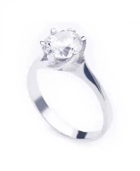 Gümüş Tek Taş Bayan Yüzük