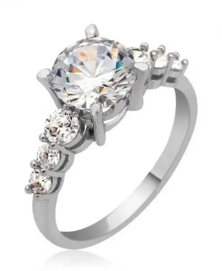 Gümüş Tek Taş Bayan Yüzük