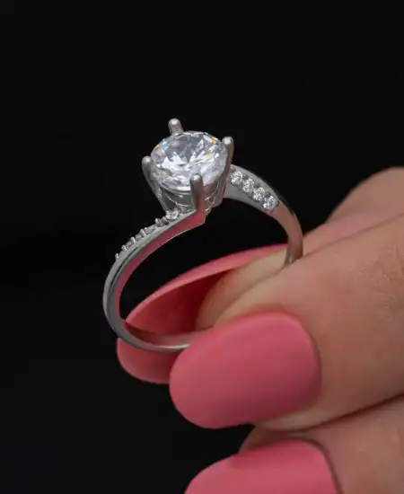 Gümüş Tek Taş Kadın Yüzük