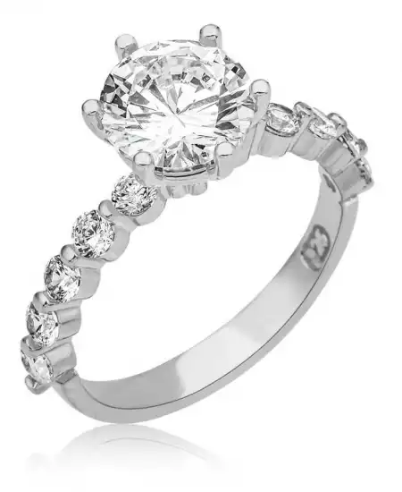 Gümüş Tek Taş Kadın Yüzük