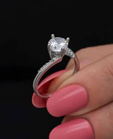 Gümüş Tek Taş Kadın Yüzük