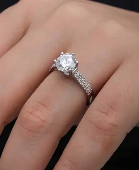 Gümüş Tek Taş Kadın Yüzük