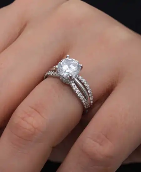 Gümüş Tek Taş Kadın Yüzük