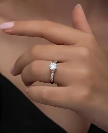 Gümüş Tek Taş Kadın Yüzük