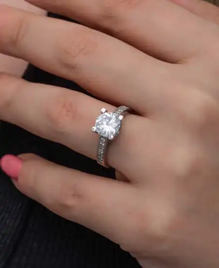 Gümüş Tek Taş Kadın Yüzük