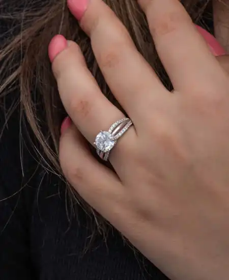 Gümüş Tek Taş Kadın Yüzük