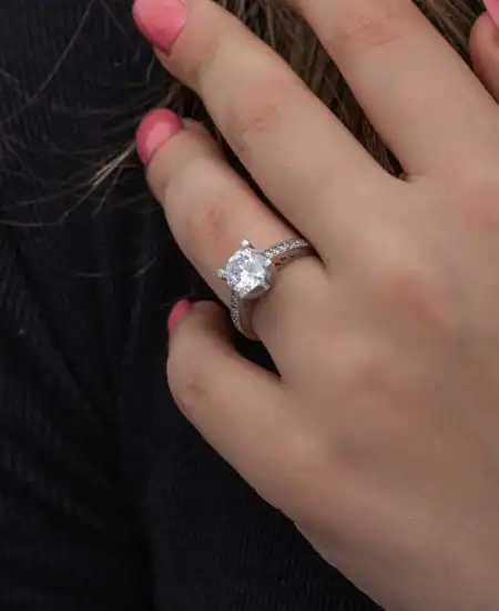 Gümüş Tek Taş Kadın Yüzük