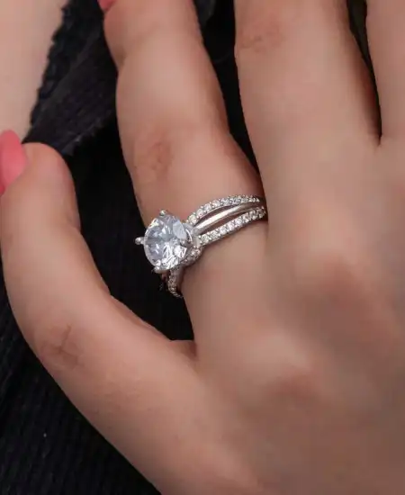 Gümüş Tek Taş Kadın Yüzük