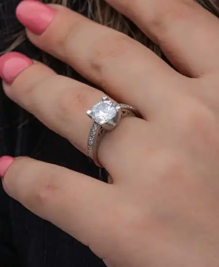 Gümüş Tek Taş Kadın Yüzük