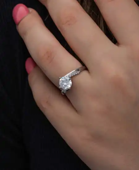 Gümüş Tek Taş Kadın Yüzük