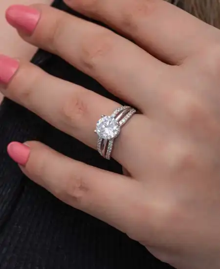 Gümüş Tek Taş Kadın Yüzük