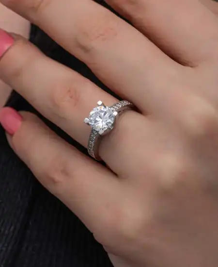 Gümüş Tek Taş Kadın Yüzük