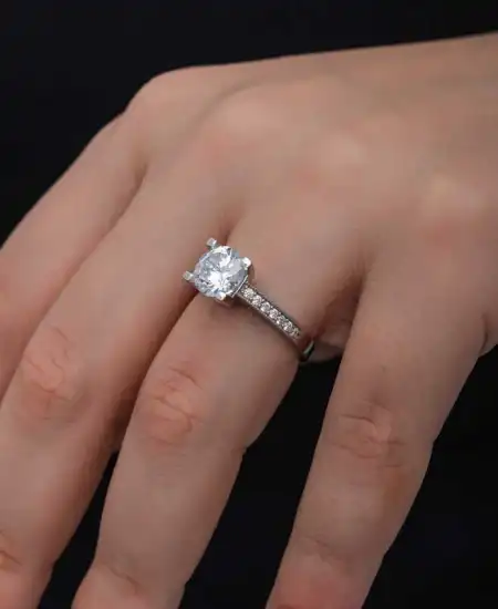 Gümüş Tek Taş Kadın Yüzük