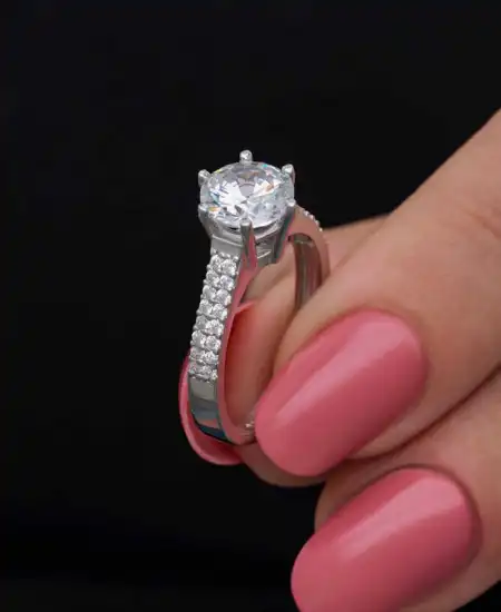 Gümüş Tek Taş Kadın Yüzük