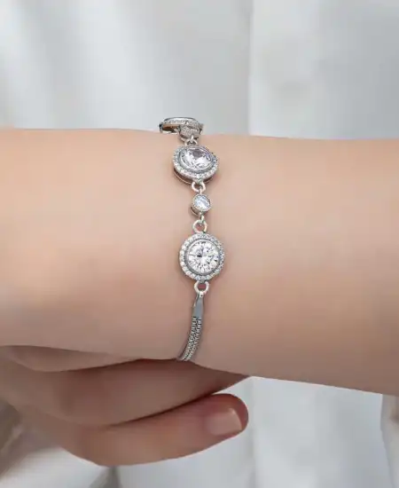 Gümüş Tektaş Kadın Bileklik