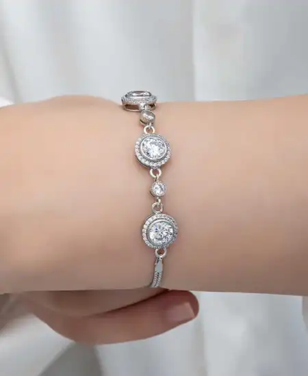 Gümüş Tektaş Kadın Bileklik