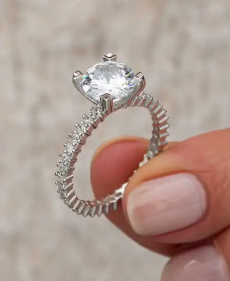 Gümüş Tektaş Tamtur Kadın Yüzük