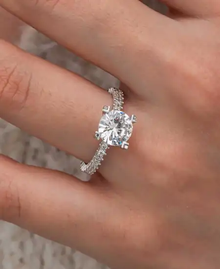 Gümüş Tektaş Tamtur Kadın Yüzük