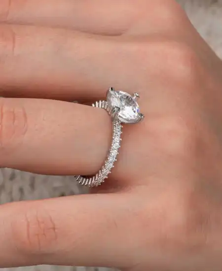 Gümüş Tektaş Tamtur Kadın Yüzük