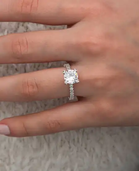 Gümüş Tektaş Tamtur Kadın Yüzük