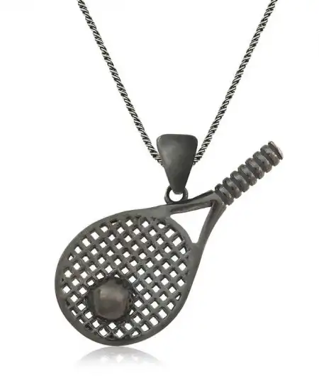 Gümüş Tenis Raketi Unisex Kolye